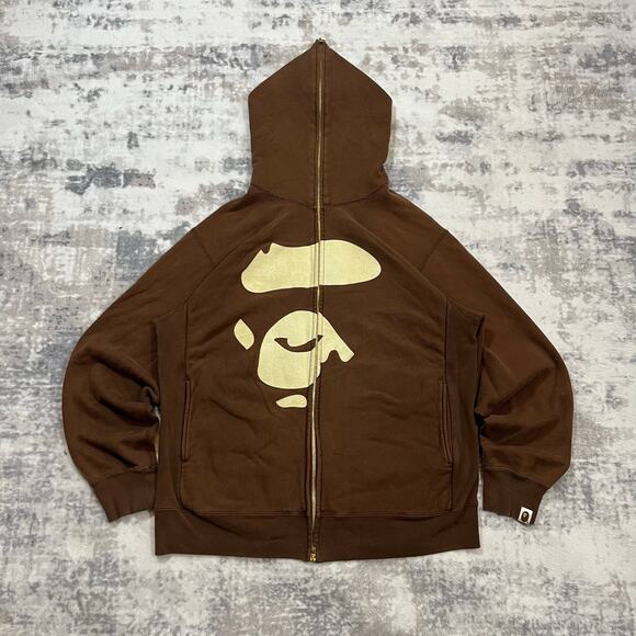 Authentic Bape 2000’s Ape Face Full Zip Hoodie L - Picture 1 of 8